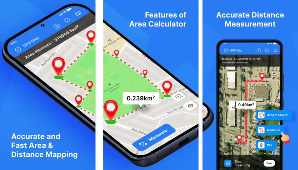 اپلیکیشن Distance & Land Area Measure توسط استودیو GrowUp Infotech